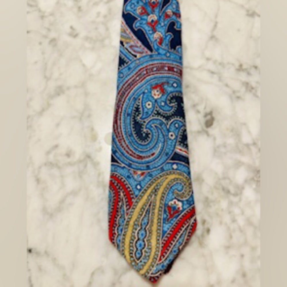 Original Penguin Modern Paisley Vivid Colors Skinny Linen Neck Tie